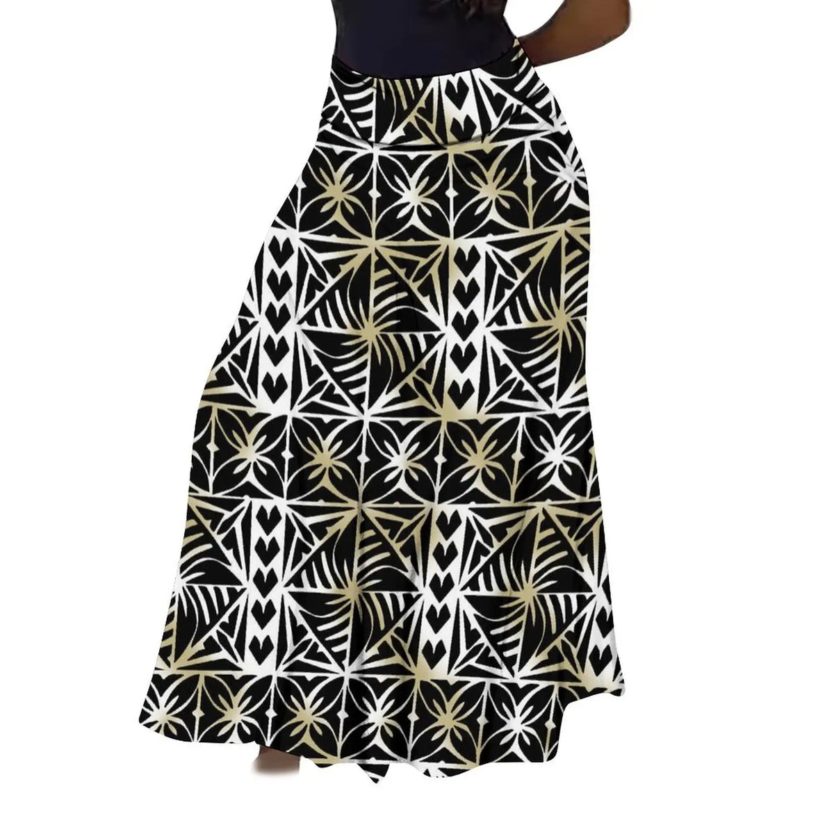 Factory Direct Sales Polynesian Tribal Ethnic Pattern Flower Print Summer Long Skirt Club Skirt Custom Women'S Clothing