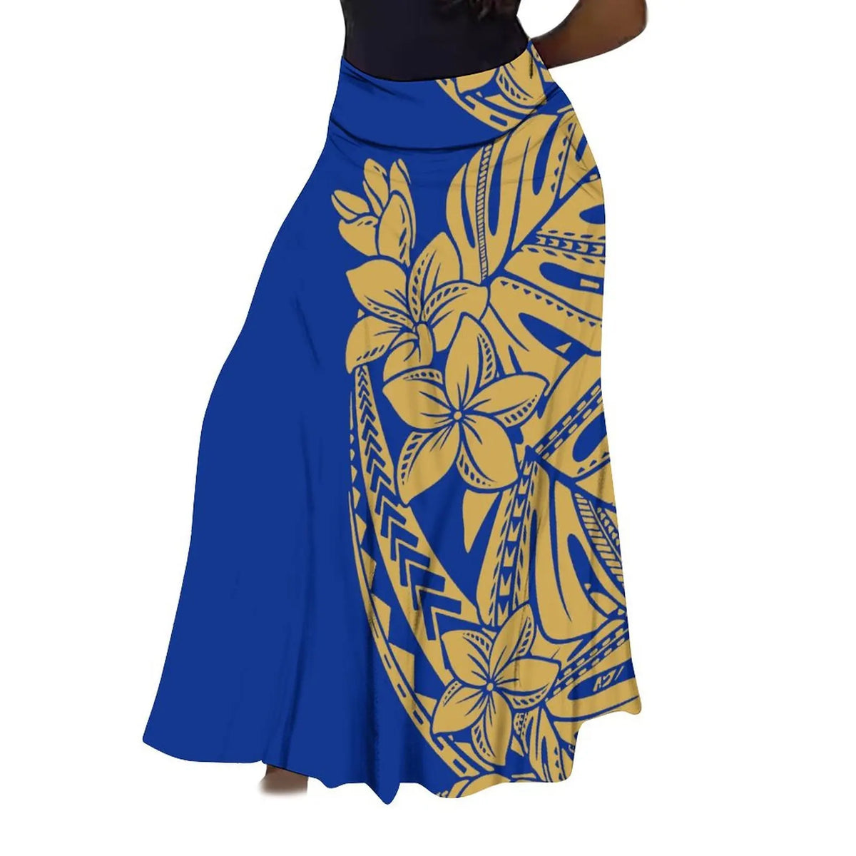 Factory Direct Sales Polynesian Tribal Ethnic Pattern Flower Print Summer Long Skirt Club Skirt Custom Women'S Clothing