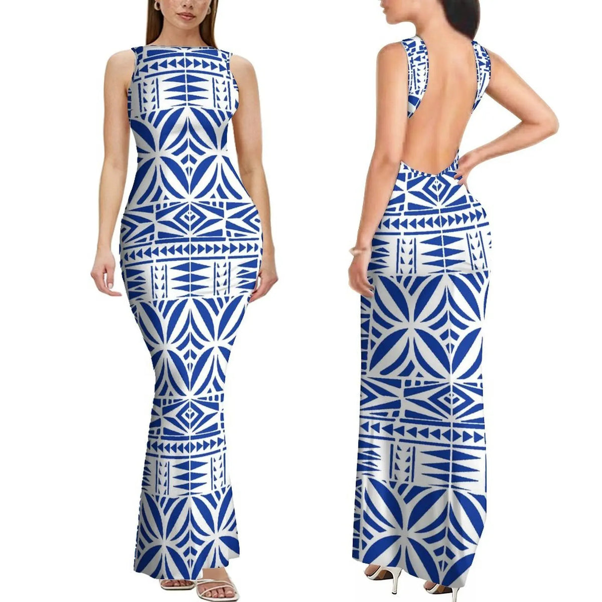 Polynesian Custom-Designed Stylish Comfortable Sleeveless Long Slim Sexy Backless Women'S Dress Elegant Evening Dress