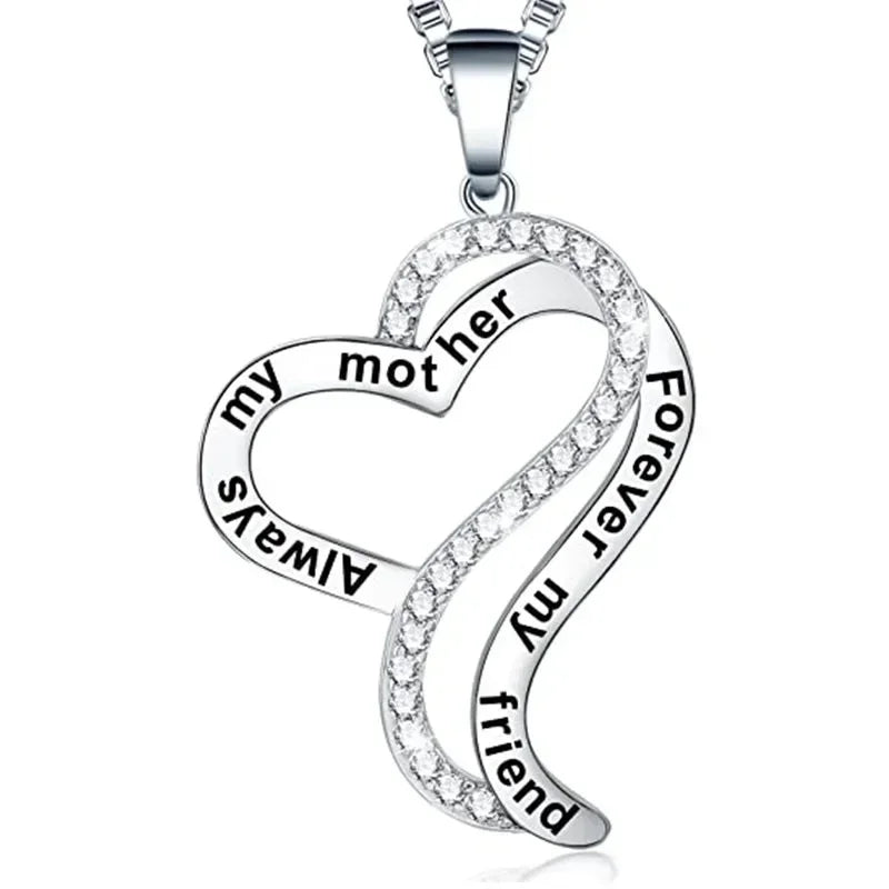 European and American Love Zircon Shining Pendant Silver Necklace Women's Declaration Anniversary Party Jewelry Wholesale