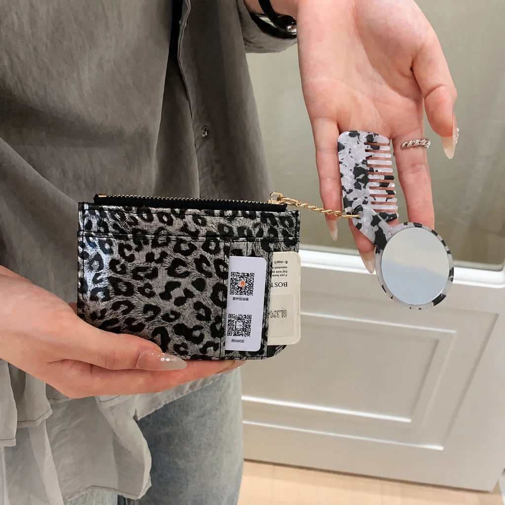 Small Card Holder Practical Pu Coin Purse Key Storage Bag Multi-Functional Mini Zip Coin Purse For Card Storage Hanging Out