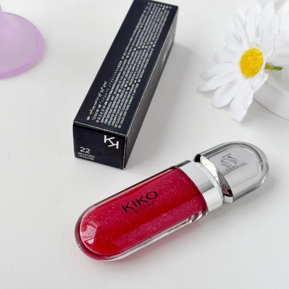 KIKO 3D Liquid Gloss Lip Glaze Mirror Plumper Lipstick Nourished Glossy Full Lips Not Fading Milk Tea Bean Paste Makeup Cosmetic