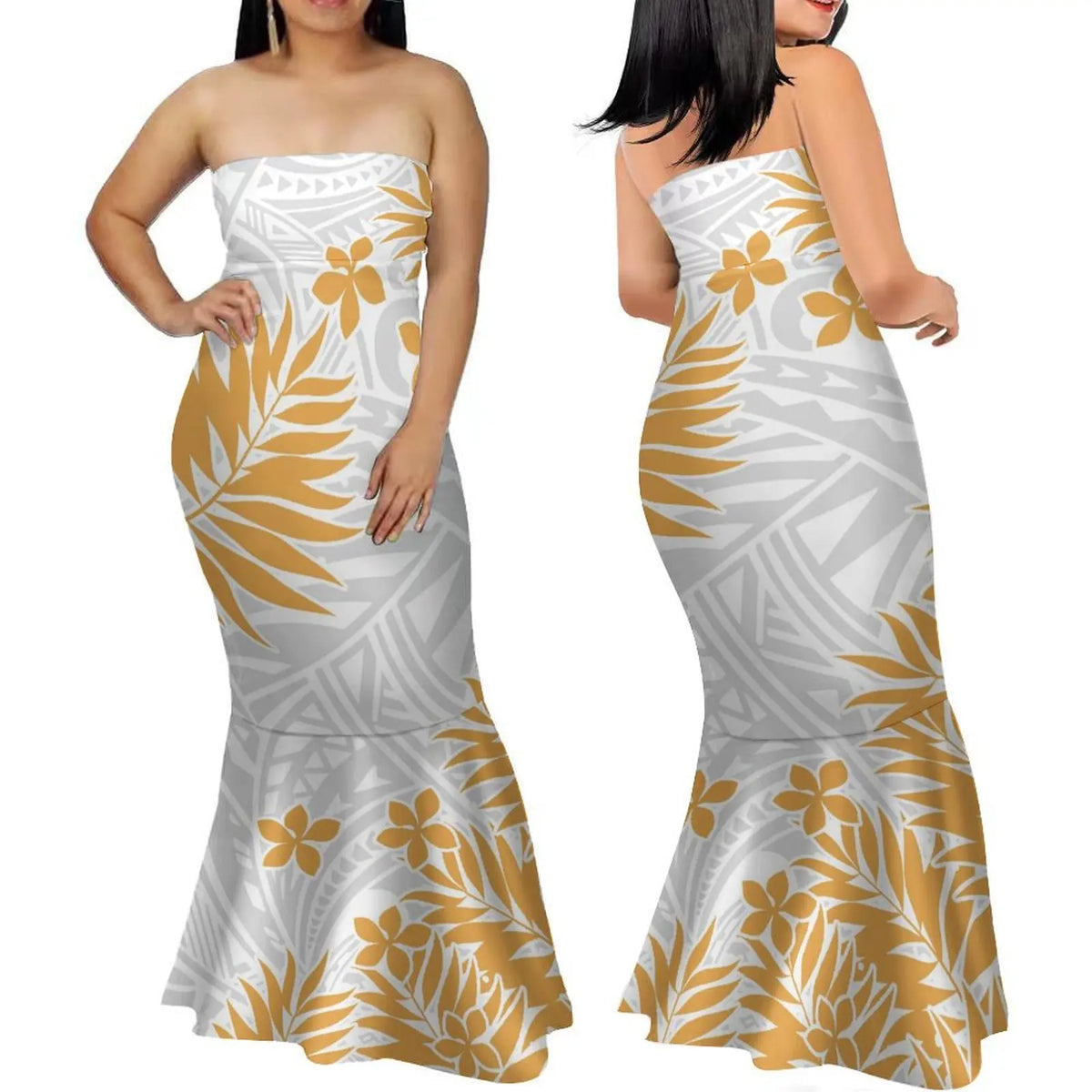 Polynesian Women'S Dress Summer Strapless Fishtail Dress Elegant Temperament Long Dress Banquet High Quality