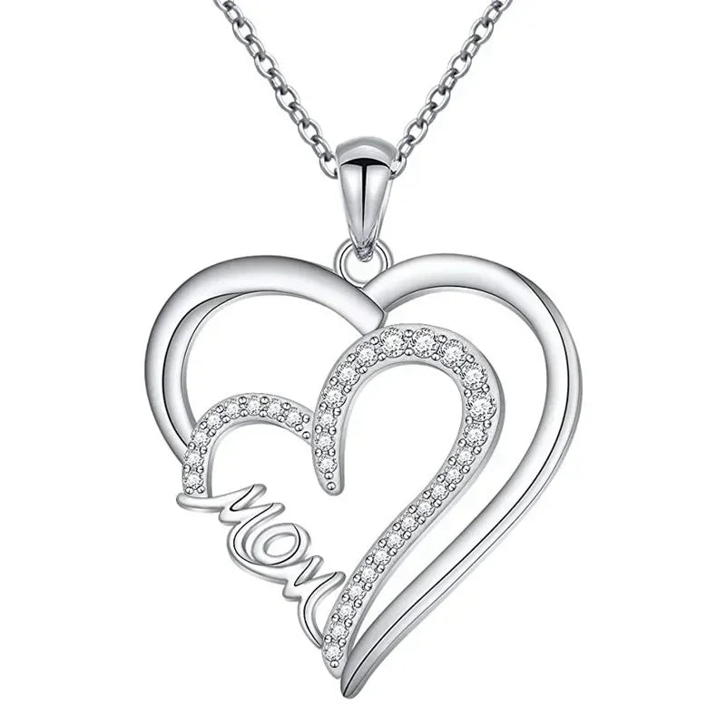 European and American Love Zircon Shining Pendant Silver Necklace Women's Declaration Anniversary Party Jewelry Wholesale