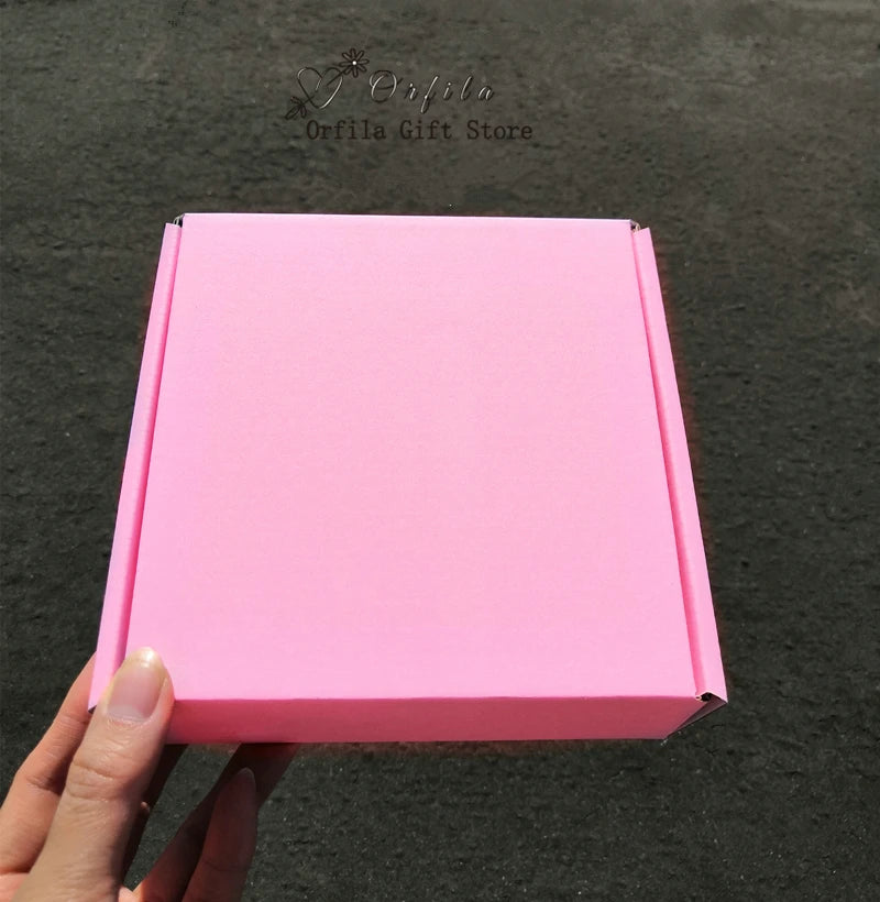 Pink Gift Box with Customized Logo,3-Layer Corrugated Box,Storage Display Carton,Supports Size Printing Logo,Festival Party,10Pc