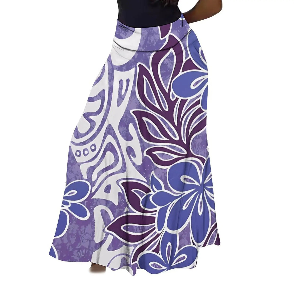 Factory Direct Sales Polynesian Tribal Ethnic Pattern Flower Print Summer Long Skirt Club Skirt Custom Women'S Clothing