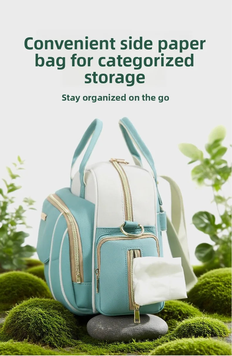Large Capacity Maternity Bag Double Shoulder Baby Diaper Storage Bag New Mommy Milk Bag Infant Mother Baby Bag Oxford Cloth F...