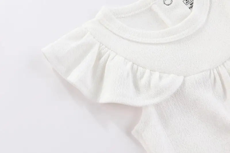 5Pieces Unisex New Born Bodysuits Print Summer Cotton Baby Girl Clothes Sleeveless Cartoon Baby Boy Clothes Set Solid Color