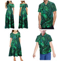 Custom Polynesian Family Party Clothing For Adults And Children Summer Pacific Island-Style Ladies One-Shoulder Puffy Dress