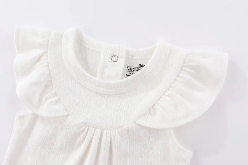 5Pieces Unisex New Born Bodysuits Print Summer Cotton Baby Girl Clothes Sleeveless Cartoon Baby Boy Clothes Set Solid Color