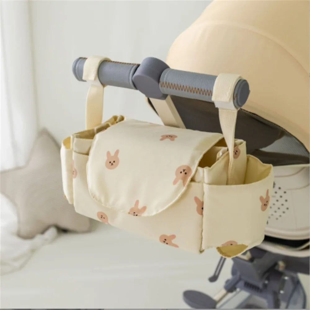 Cartoon Stroller Organizer Bag Cloth Multi Pocket Pram Storage Bag Bear Diaper Bottle Baby Stroller Bag