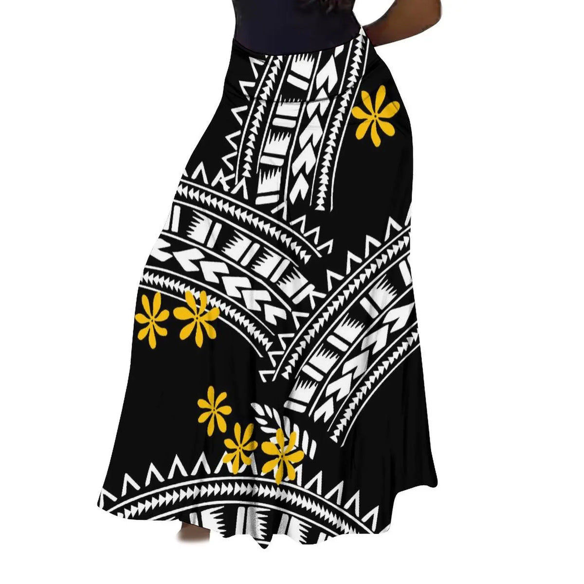 Factory Direct Sales Polynesian Tribal Ethnic Pattern Flower Print Summer Long Skirt Club Skirt Custom Women'S Clothing