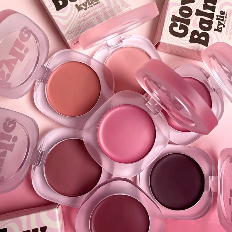 Kylie Hybrid Kissed Power Lip and Cheek Glow Balm Gloss Drip Cream Peach Pink Blusher Lasting Brighten Facial Rouge Cosmetics