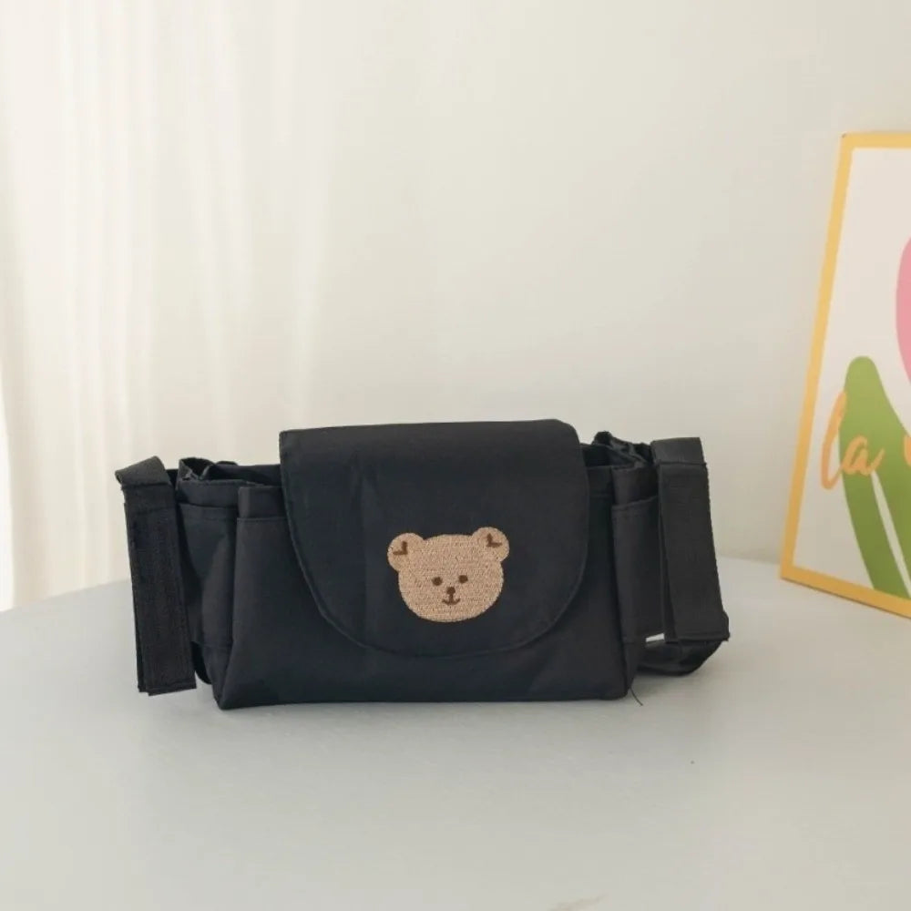 Cartoon Stroller Organizer Bag Cloth Multi Pocket Pram Storage Bag Bear Diaper Bottle Baby Stroller Bag
