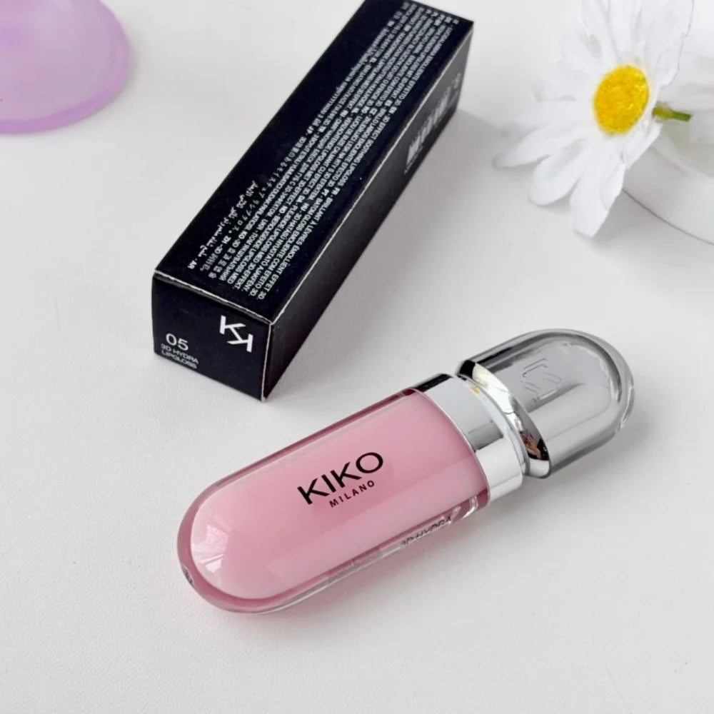 KIKO 3D Liquid Gloss Lip Glaze Mirror Plumper Lipstick Nourished Glossy Full Lips Not Fading Milk Tea Bean Paste Makeup Cosmetic