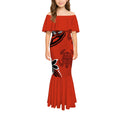 Stylish And Casual Printed One-Shoulder Long Fishtail Dress Custom-Made Polynesian Sexy And Slimming Girl'S Dress
