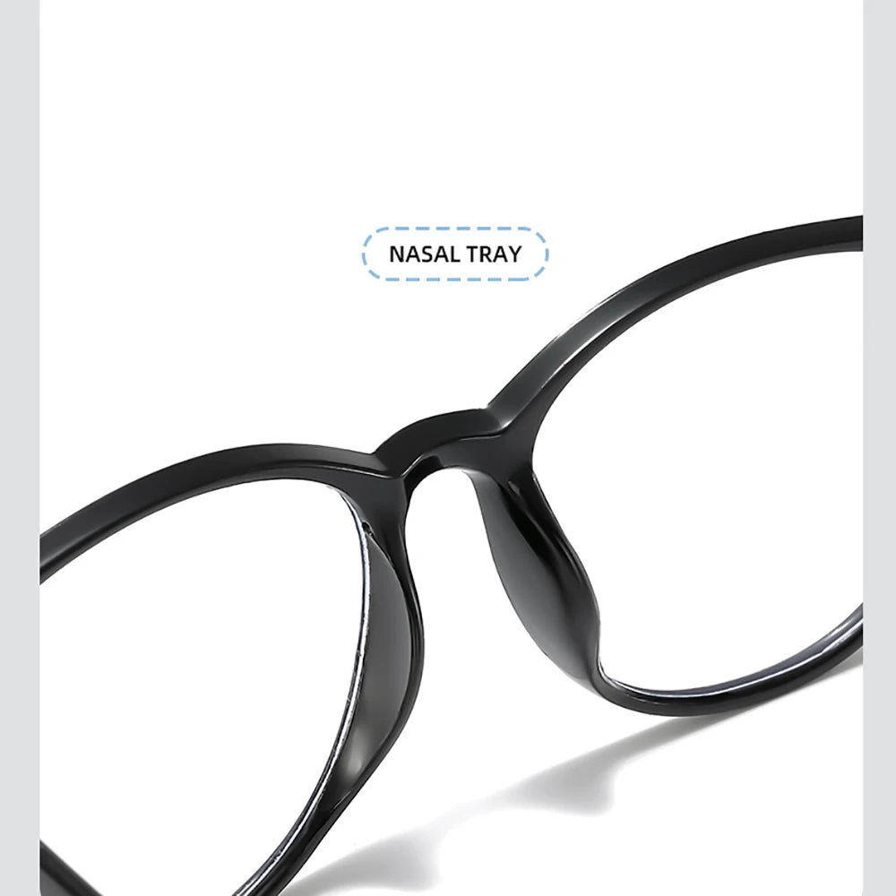 Transparent Large Frame Computer Glasses Women Round Anti Blue Light Optical Spectacle Flat Lens Eye Protection Plain Glasses