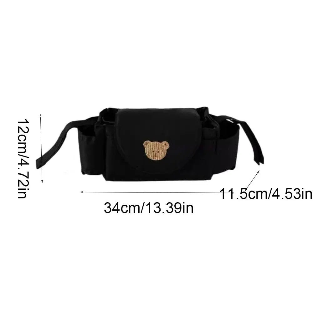 Cartoon Stroller Organizer Bag Cloth Multi Pocket Pram Storage Bag Bear Diaper Bottle Baby Stroller Bag