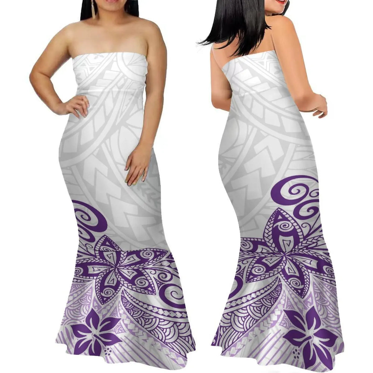 Polynesian Women'S Dress Summer Strapless Fishtail Dress Elegant Temperament Long Dress Banquet High Quality