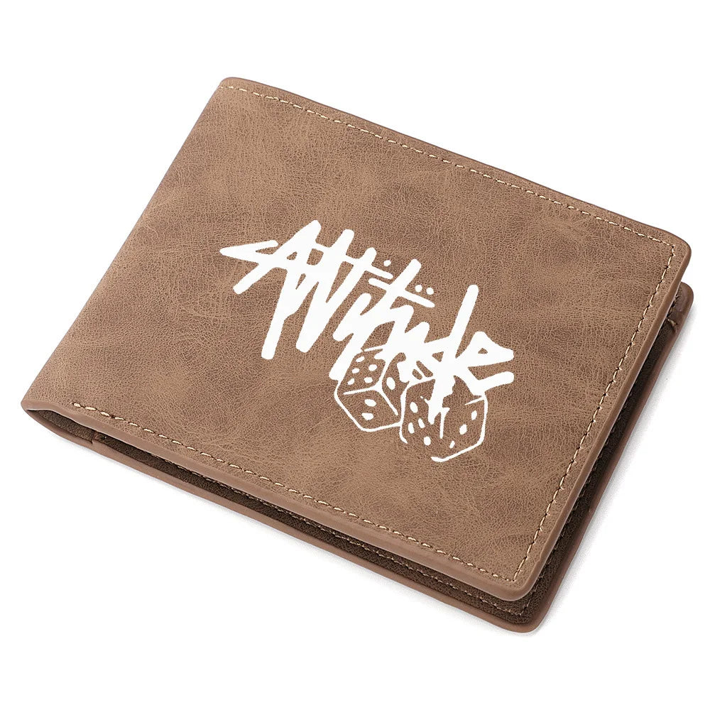 Men's Short Wallet PU Leather Vintage Casual Design Multi-Card Slot Zipper Coin Purse Mini Men's Wallet