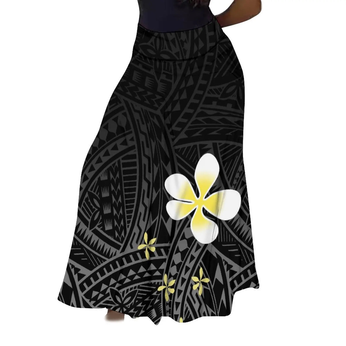 Factory Direct Sales Polynesian Tribal Ethnic Pattern Flower Print Summer Long Skirt Club Skirt Custom Women'S Clothing