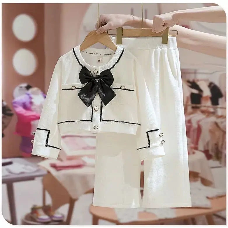 Girls Clothes Sets Spring Autumn Blouses Tops + Pants Outfits For Children Clothes Set Sweet Kids Clothing  4 6 9 T2Pcs