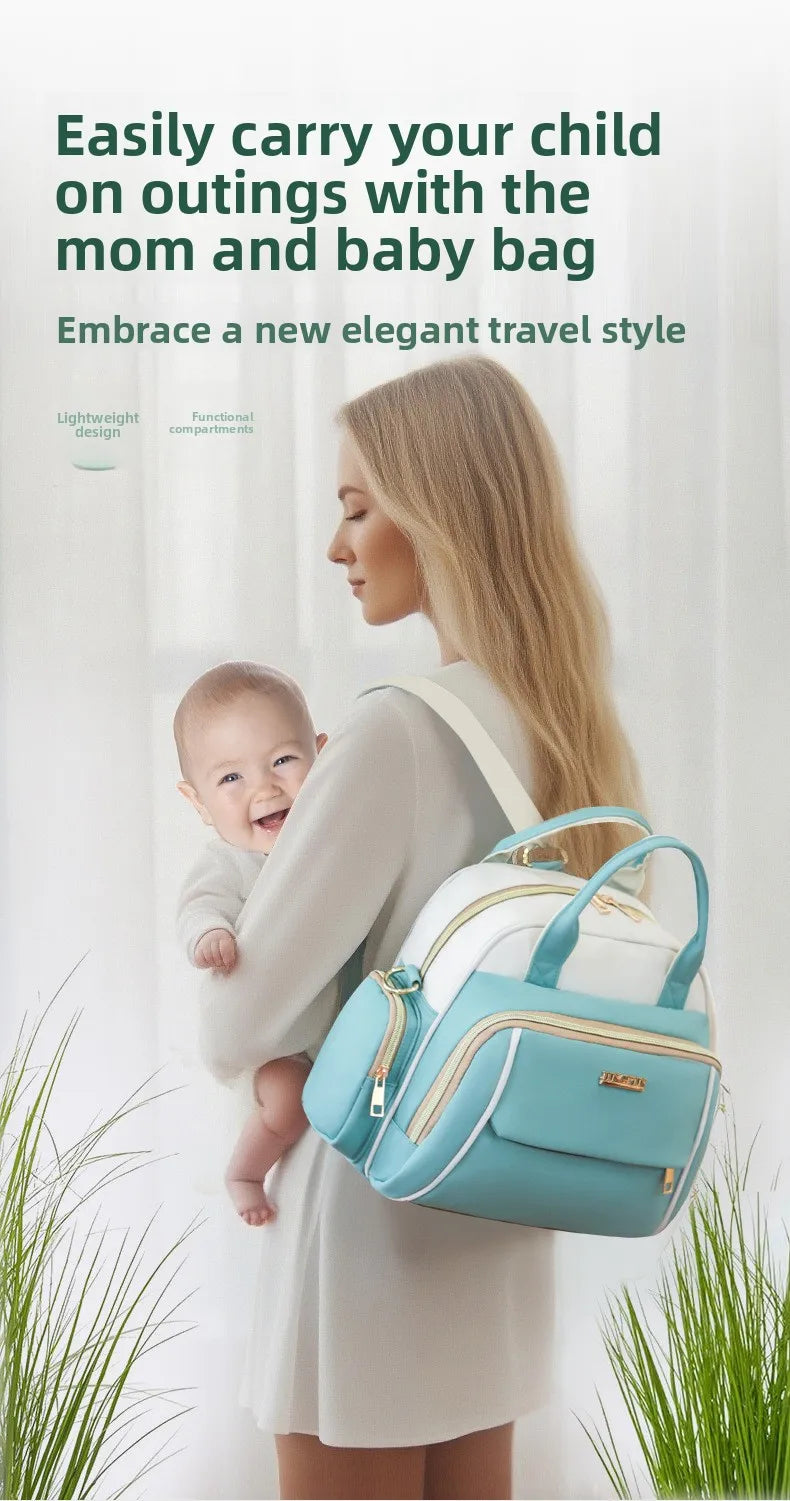 Large Capacity Maternity Bag Double Shoulder Baby Diaper Storage Bag New Mommy Milk Bag Infant Mother Baby Bag Oxford Cloth F...