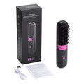 Portable Hair Straightener Brush 4 Temp Setting Cordless Straightening Comb LED Display Ceramic Coating Ionic Technology Styling