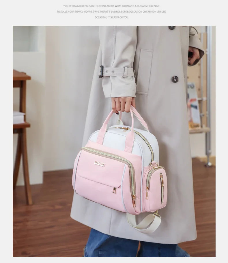 Large Capacity Maternity Bag Double Shoulder Baby Diaper Storage Bag New Mommy Milk Bag Infant Mother Baby Bag Oxford Cloth F...