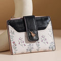 Fashion PU Leather Women Short Wallet Multi-Cards Small Flowers Coin Purse Zipper Hasp Slim Small Wallet Women