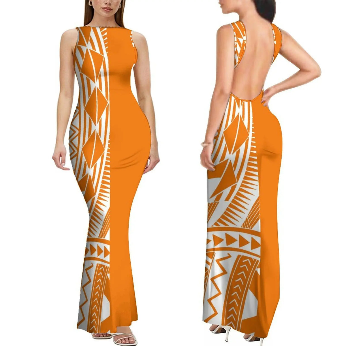 Polynesian Custom-Designed Stylish Comfortable Sleeveless Long Slim Sexy Backless Women'S Dress Elegant Evening Dress