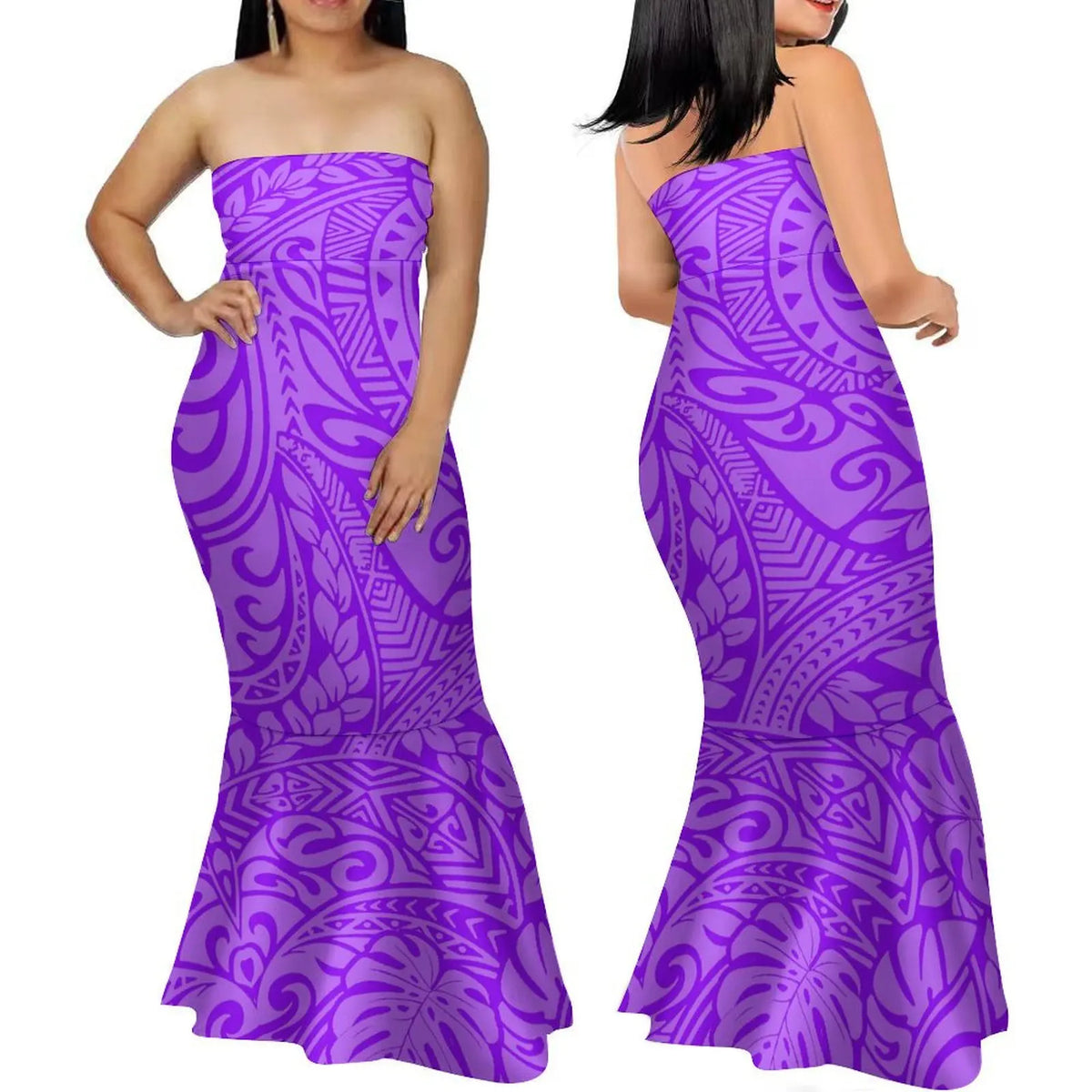 Polynesian Women'S Dress Summer Strapless Fishtail Dress Elegant Temperament Long Dress Banquet High Quality
