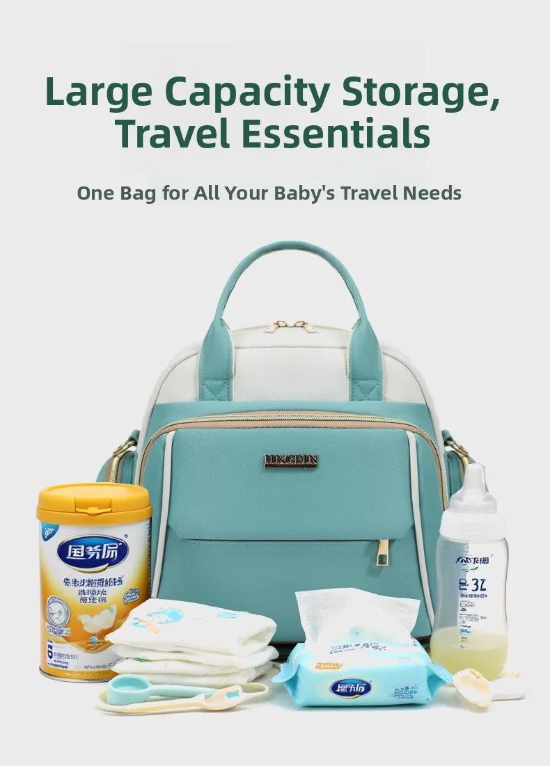 Large Capacity Maternity Bag Double Shoulder Baby Diaper Storage Bag New Mommy Milk Bag Infant Mother Baby Bag Oxford Cloth F...