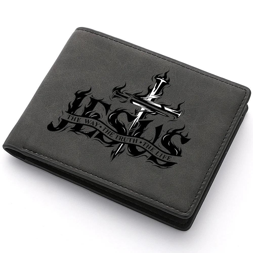 Men's Retro Wallet with Letter-print Design, Zipped Money Compartment, Pockets, Fashionable Short Wallet