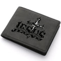 Men's Retro Wallet with Letter-print Design, Zipped Money Compartment, Pockets, Fashionable Short Wallet