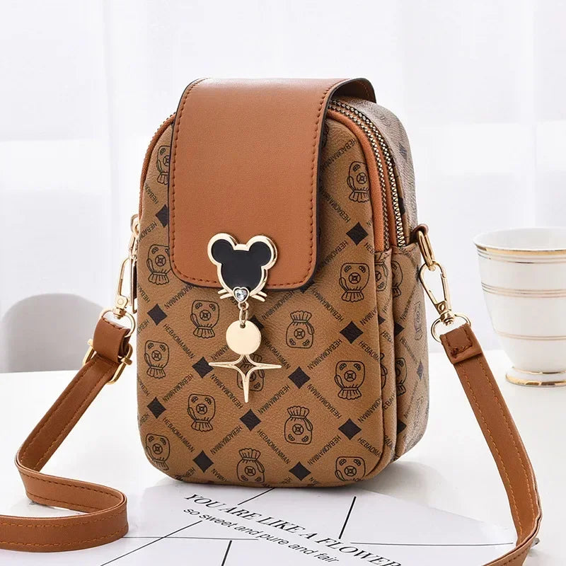 Women Mini Leather Shoulder Diagonal Bags Small Mobile Phone Bag Crossbody Girls Ladies Purse Handbag Wallets Card Holders