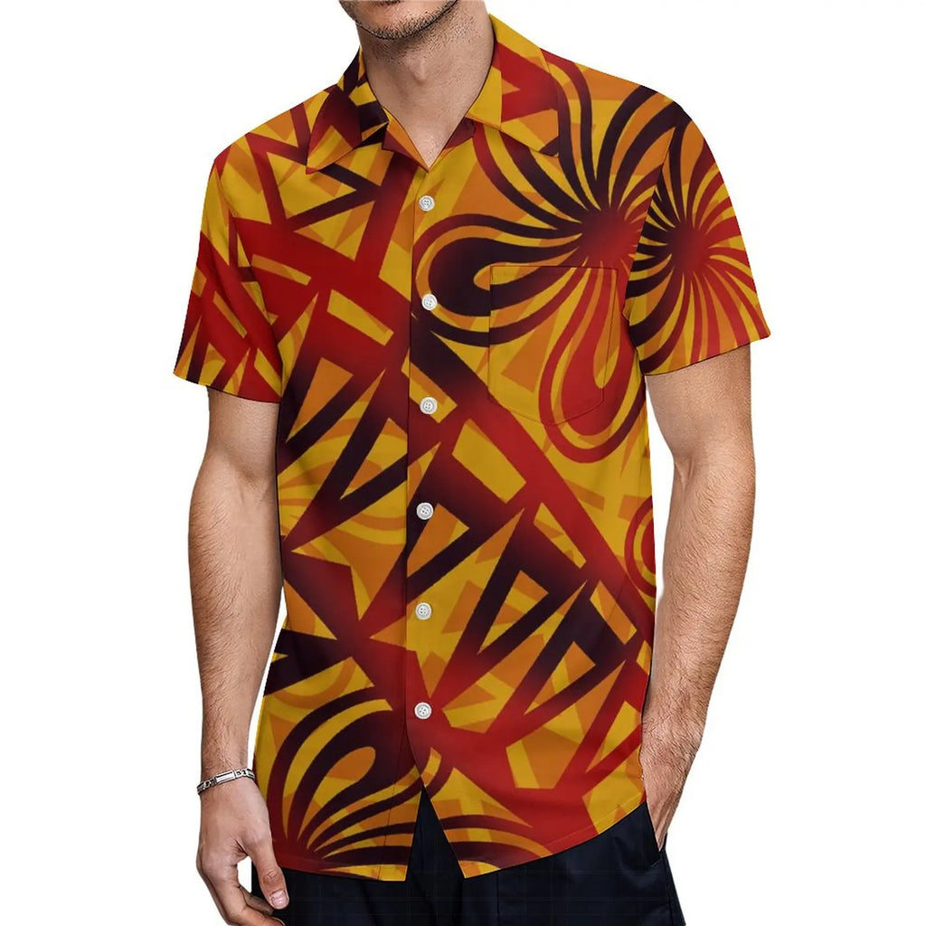 Polynesian Custom Couple Clothing Autumn Long Sleeve New Women'S Dress Hawaii Men'S Formal Shirt 2-Piece Set 2025 New