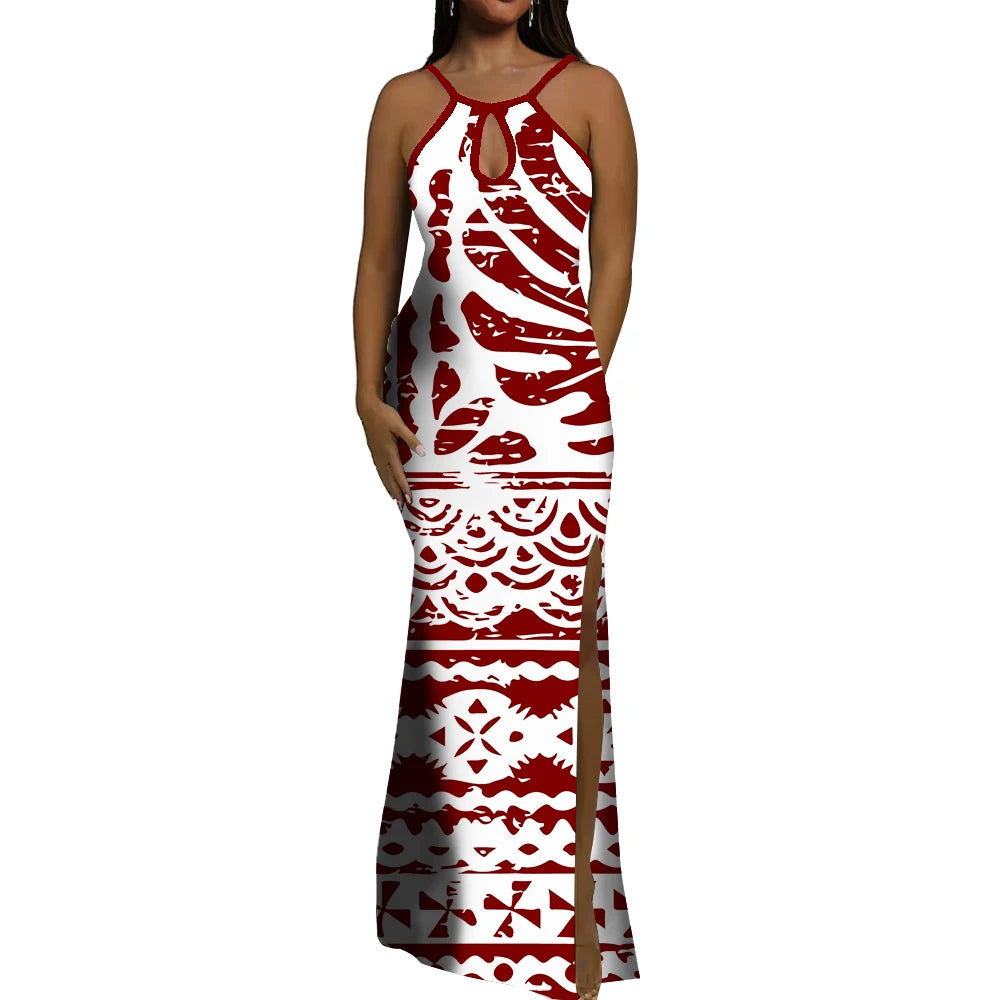 Polynesian Ethnic Tribal Style Design Dress Summer Vintage Elegant Dress Banquet High Quality Dress Custom Printed Dress