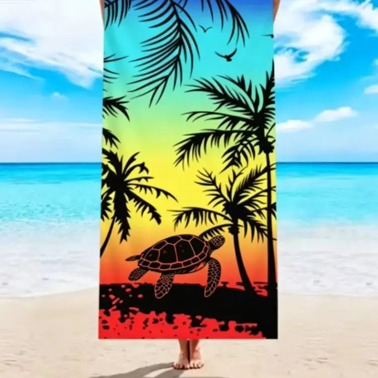 1pc Tropical Plant Printed Large Beach Towel Quick Drying Absorbent Beach Towel Swimming Vacation Camping Beach Towel