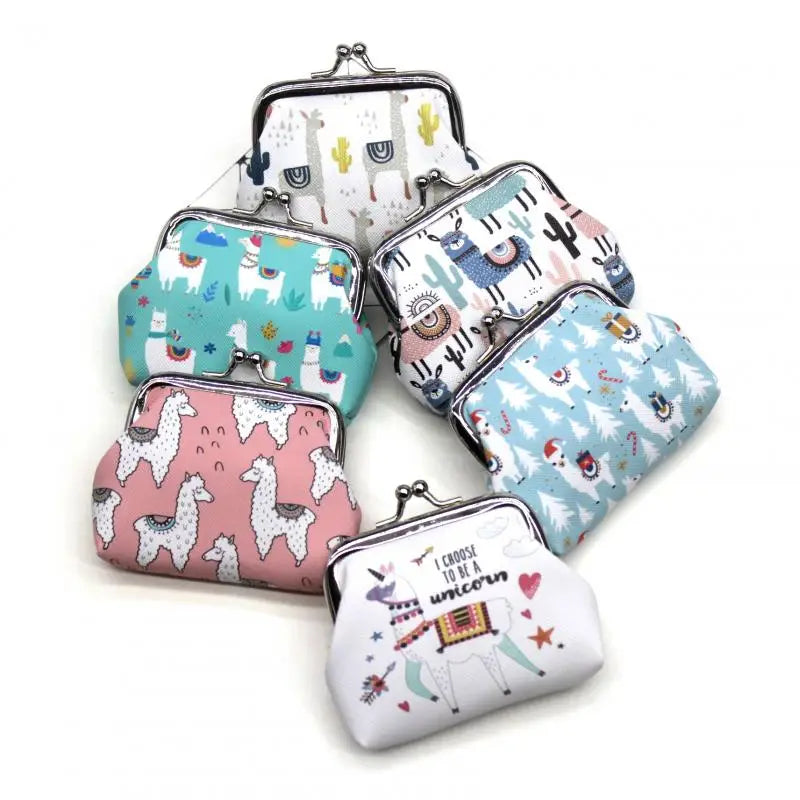 Mini Wallets Cartoon Alpaca Women Girls Cute Kids Coin Purses Ladies Hasp Money Bags Girls Change Purse Female Children Pouch