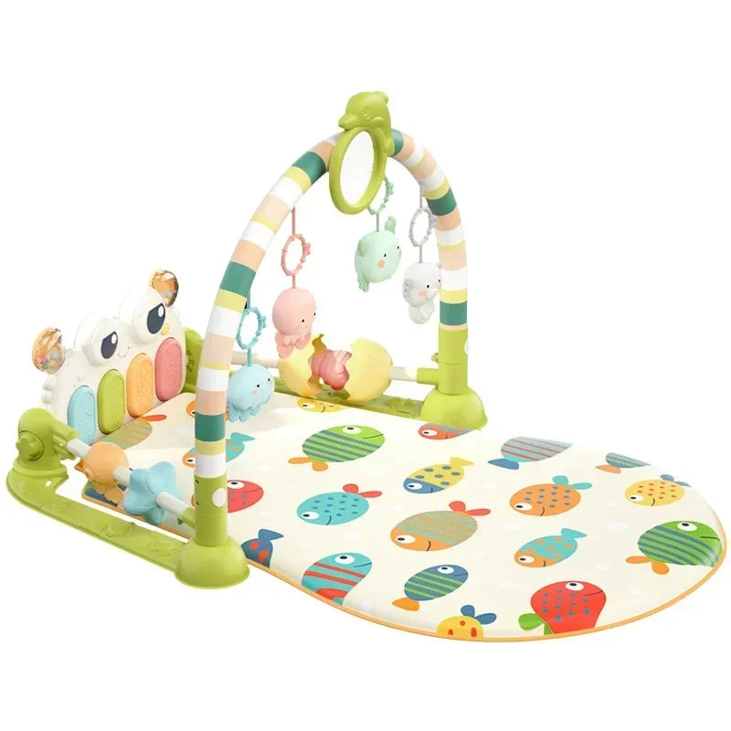 Baby Music Rack Play Mat Puzzle Carpet with Piano Keyboard Infant Playmat Gym Crawling Activity Rug Toys for 0-12 Months Gifts