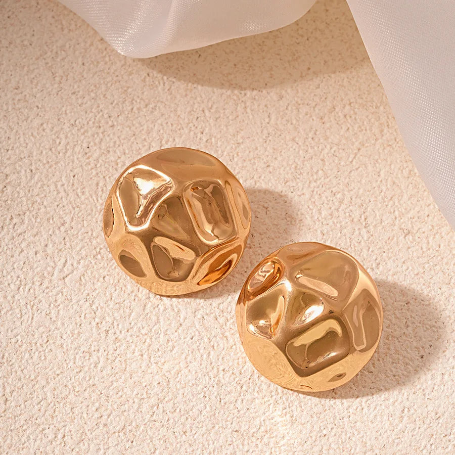 Personalized Design Irregular Geometric Leaf Stud Earrings Punk Golden Metal Female Earring Carnival Banquet Festival Jewelry