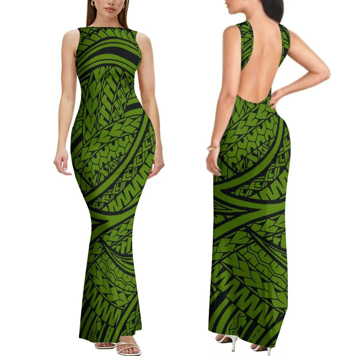 Polynesian Custom-Designed Stylish Comfortable Sleeveless Long Slim Sexy Backless Women'S Dress Elegant Evening Dress