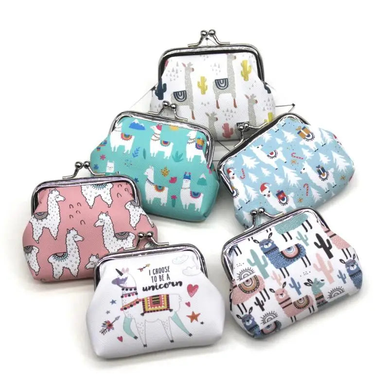 Mini Wallets Cartoon Alpaca Women Girls Cute Kids Coin Purses Ladies Hasp Money Bags Girls Change Purse Female Children Pouch