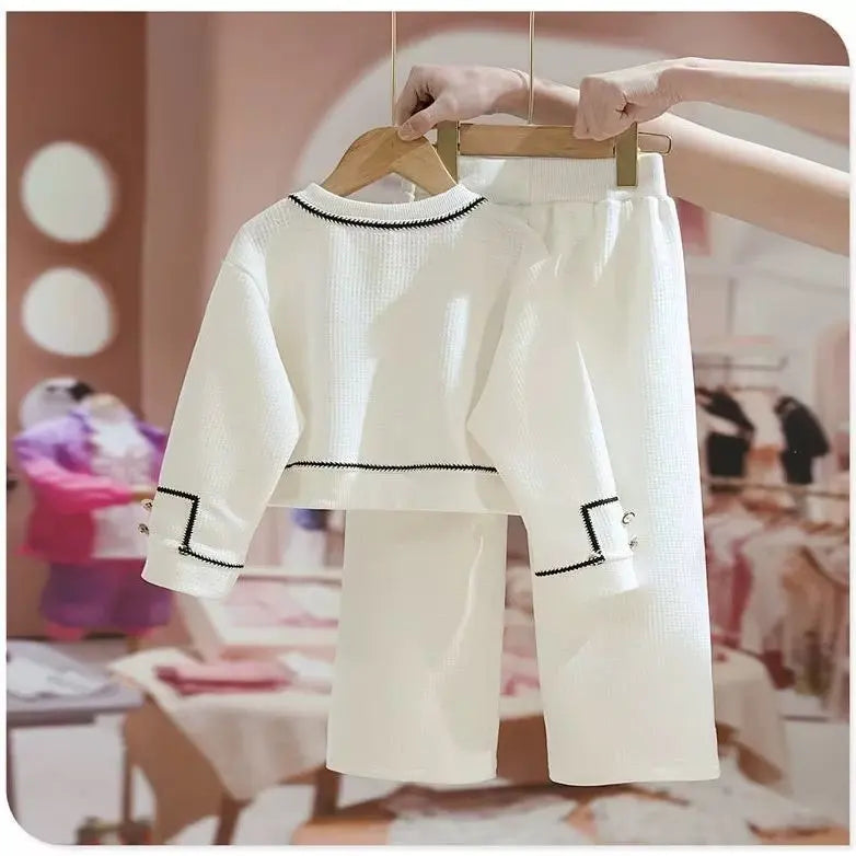 Girls Clothes Sets Spring Autumn Blouses Tops + Pants Outfits For Children Clothes Set Sweet Kids Clothing  4 6 9 T2Pcs
