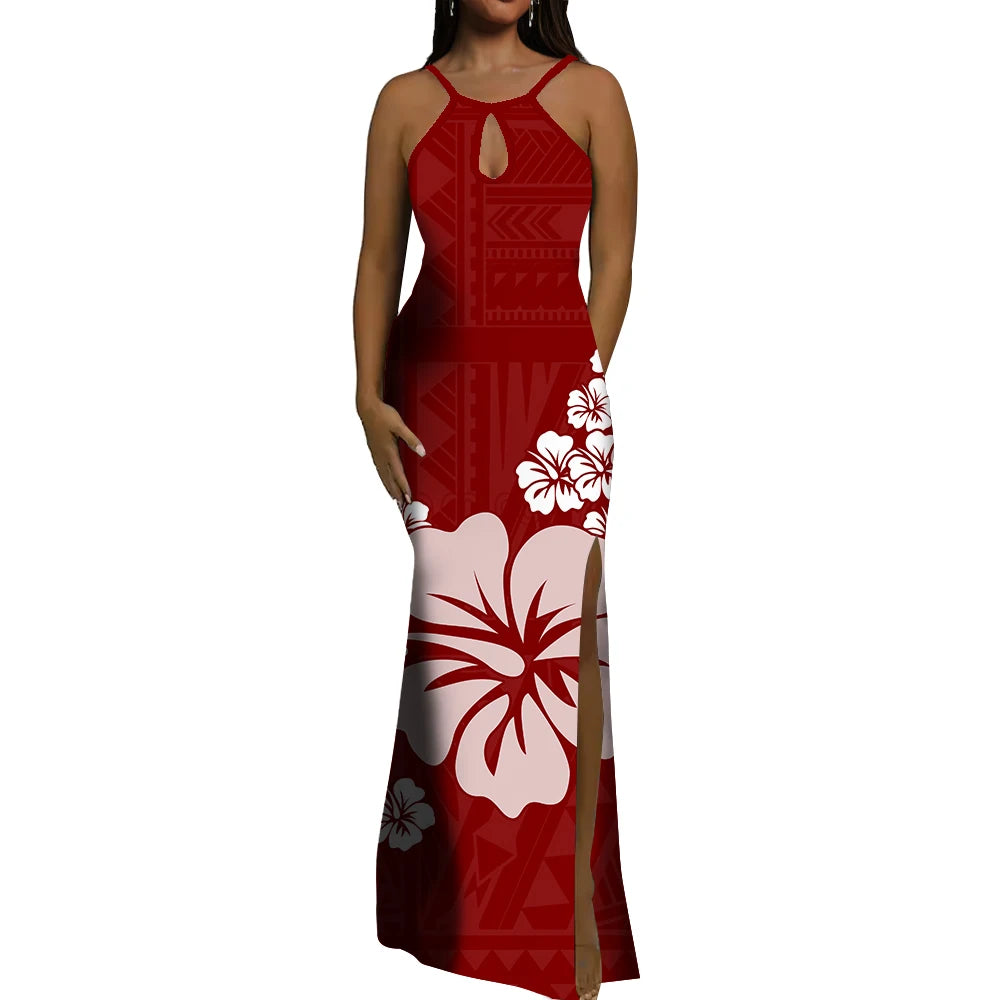 Polynesian Ethnic Tribal Style Design Dress Summer Vintage Elegant Dress Banquet High Quality Dress Custom Printed Dress