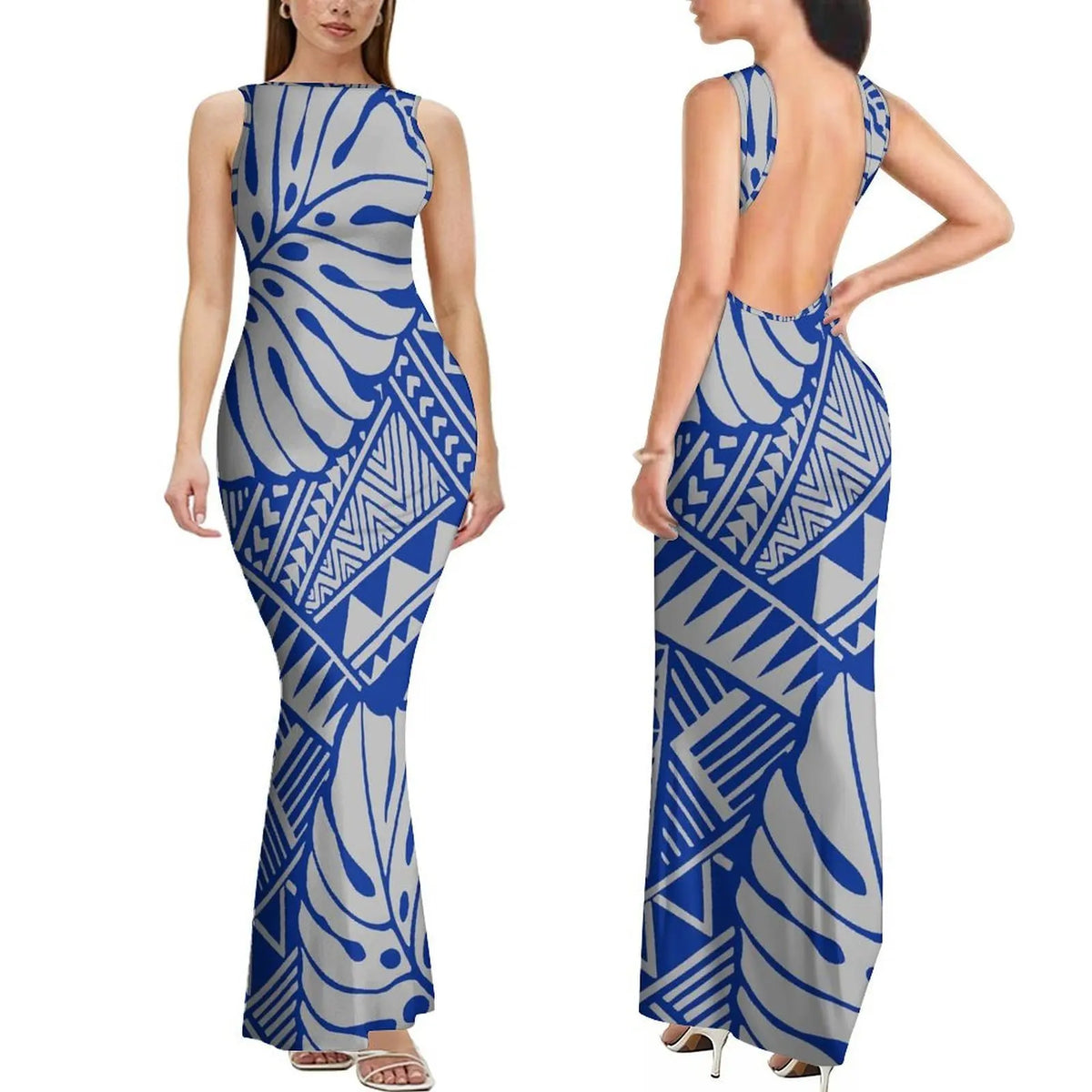 Polynesian Custom-Designed Stylish Comfortable Sleeveless Long Slim Sexy Backless Women'S Dress Elegant Evening Dress