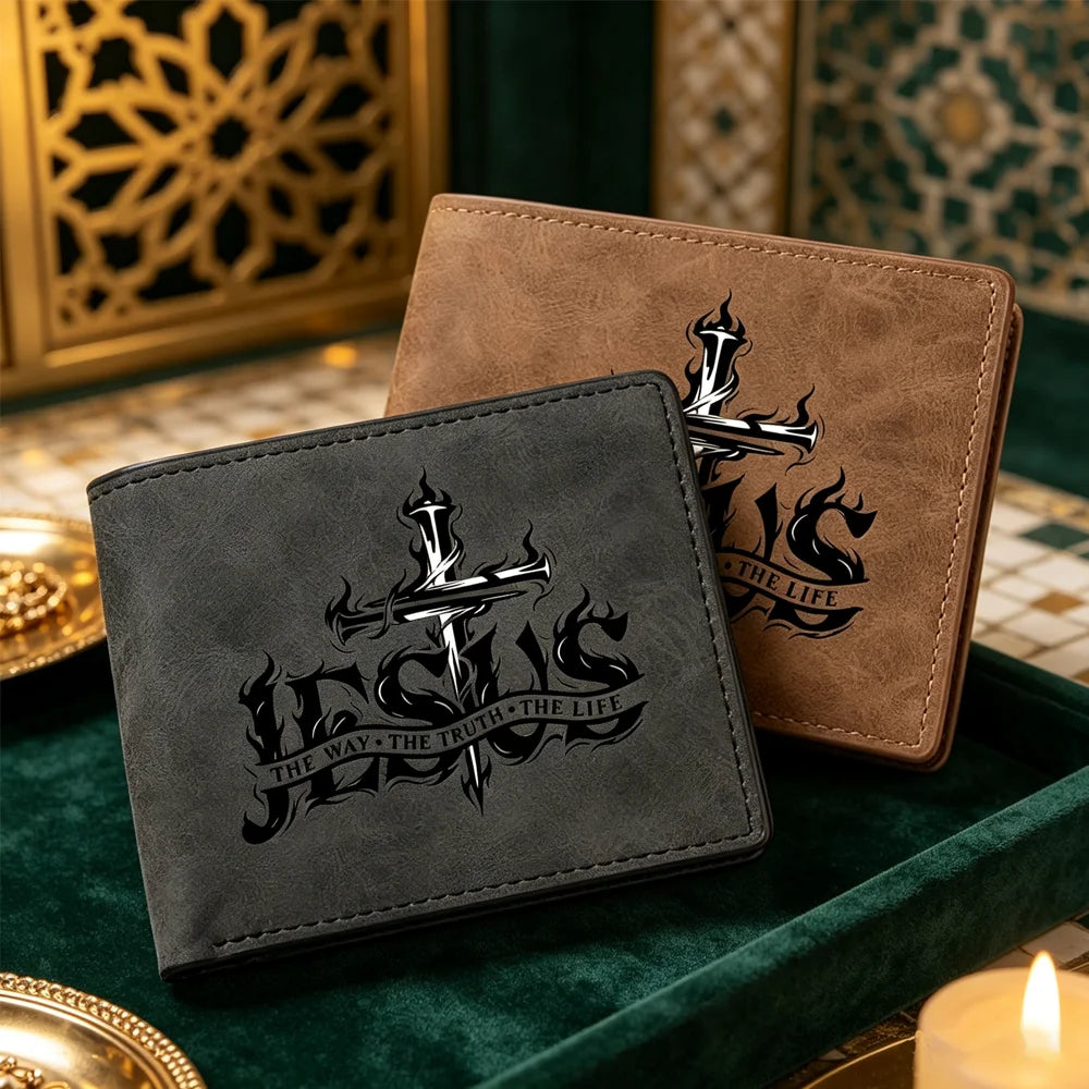 Men's Retro Wallet with Letter-print Design, Zipped Money Compartment, Pockets, Fashionable Short Wallet