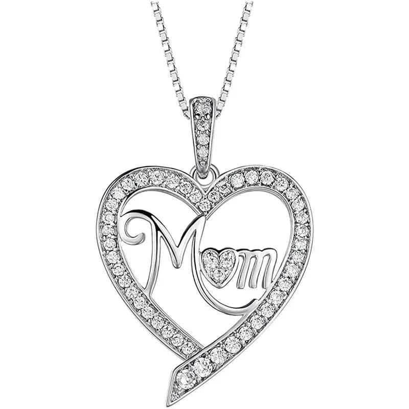 European and American Love Zircon Shining Pendant Silver Necklace Women's Declaration Anniversary Party Jewelry Wholesale
