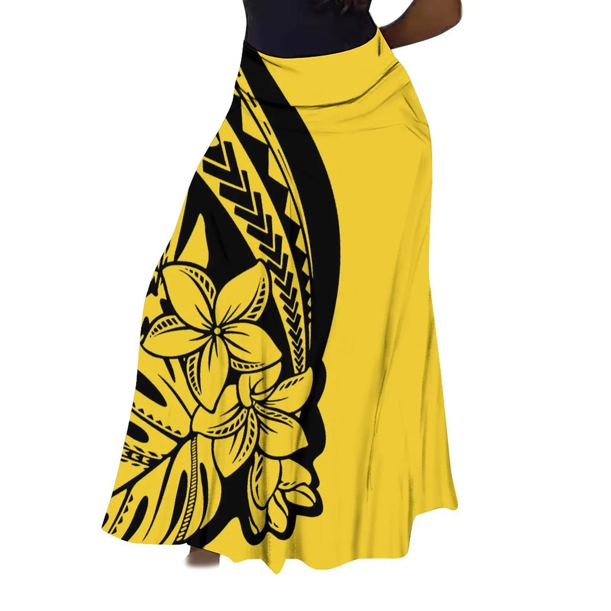 Factory Direct Sales Polynesian Tribal Ethnic Pattern Flower Print Summer Long Skirt Club Skirt Custom Women'S Clothing